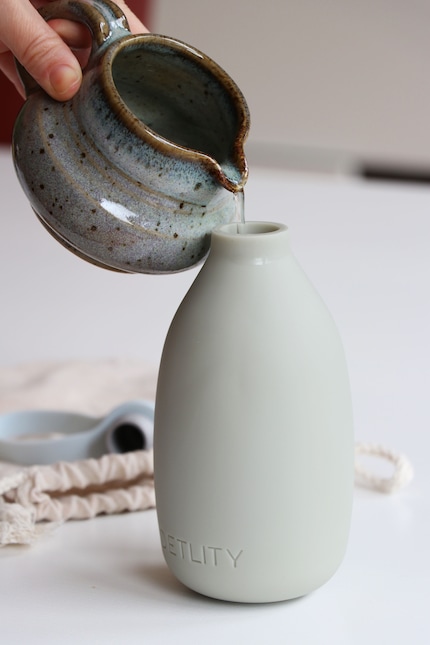 The jug, of course, is just for the photo. Popping the bottle under the tap is more than sufficient.