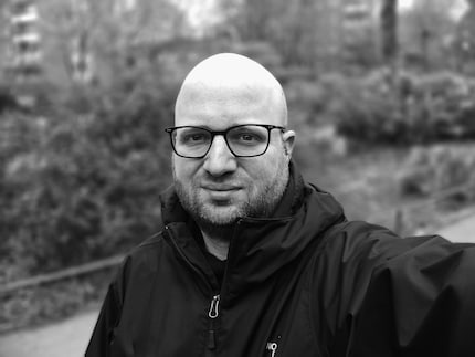 Portrait at 35 millimetres in black and white.