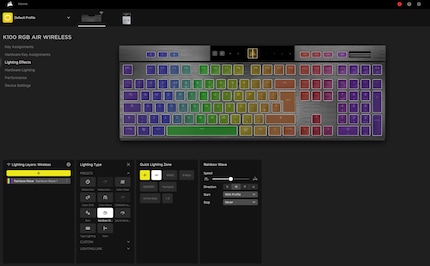 In der Software kann ich unter anderem RGB-Beleuchtung einstellen. Intuitiv ist das Tool aber nicht.