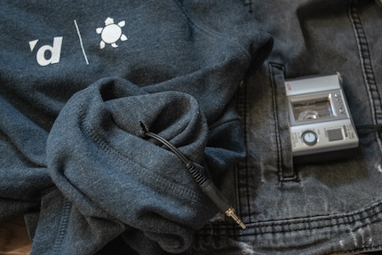 This denim jacket and Digitec hoodie are my companions.
