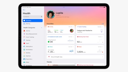 The Health app adapted for the iPad.