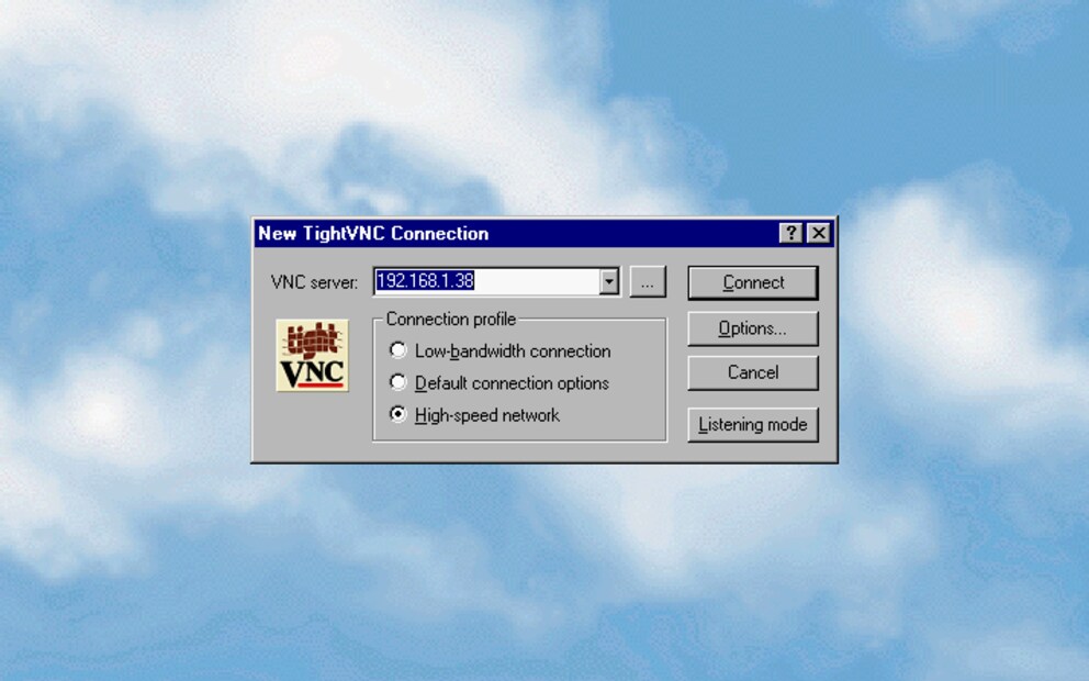 Mit TightVNC kann ich einen modernen Windows-Rechner auf den Röhrenmonitor holen und fernsteuern.