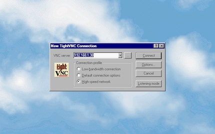 Mit TightVNC kann ich einen modernen Windows-Rechner auf den Röhrenmonitor holen und fernsteuern.