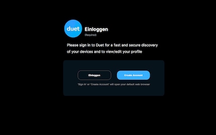 Um die Software zu nutzen, benötigst du ein Benutzerkonto.