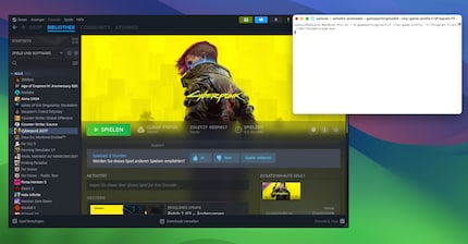 Games oder Launcher wie Steam musst du per Terminal-Command öffnen.