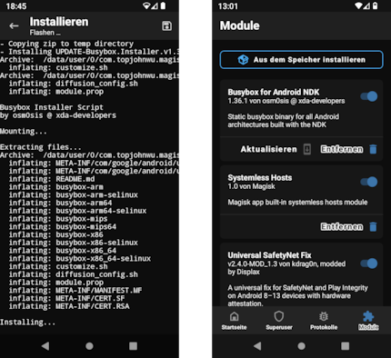 Das BusyBox-Modul verfügt über keine grafische Oberfläche. Viel mehr als die Installation kann ich daher nicht zeigen.