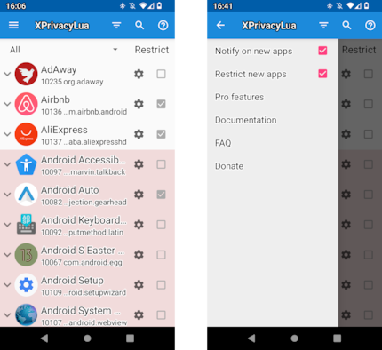 For each app, XPrivacyLua lets you…