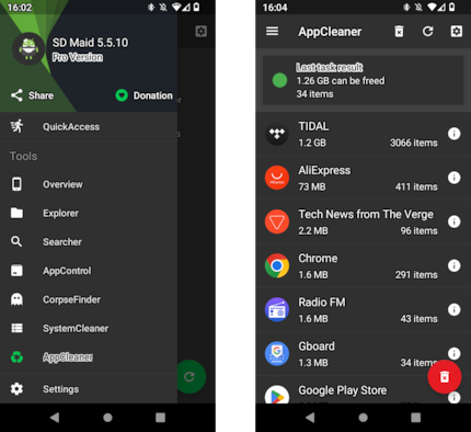 SD Maid Pro cleans your phone. A good task manager is also built-in.