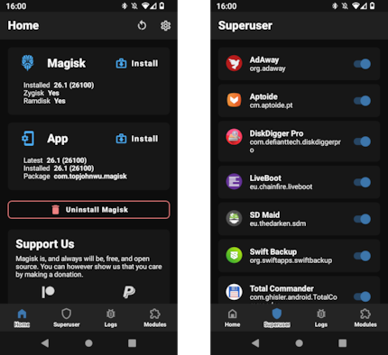 With Magisk, you control which apps get root access.
