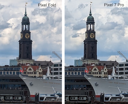 5× zoom on the Fold compared with the Pixel 7 Pro.