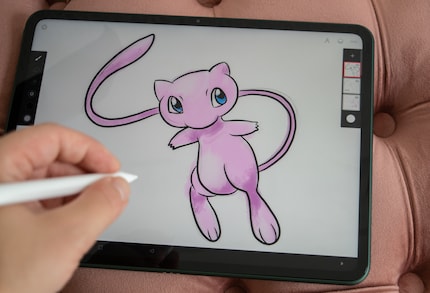 Drawing Mew is fun, but the outer lines take some patience.