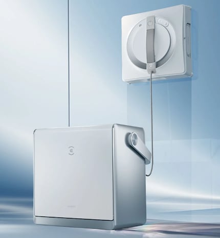 The Winbot W2 has a floor station and is designed to finally clean windows better.