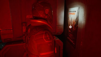 There are hidden posters to discover in the station. If you want to collect them all, you have to look around thoroughly.
