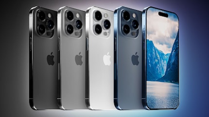 Ein Mockup der erwarteten Farben: Space Grey, Titangrau, Silber und ein dunkler Blauton.