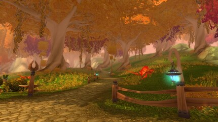 Eigentlich mag ich lieber solche farbenfrohen und idyllischen Fantasy-Umgebungen. Im Bild: die Eversong Woods aus «World of Warcraft».