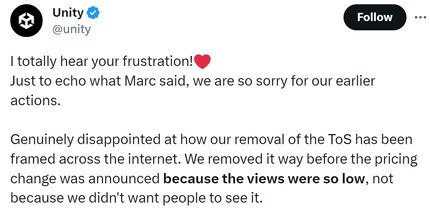 The somewhat strange explanation for the deletion of the terms of use.