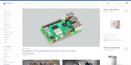 Beim Theme von Digitec ist vieles blau, rot und grau.