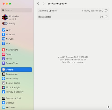 In the System Preferences, macOS will tell you if an update is available.