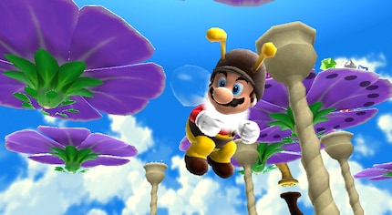 Als Bienen-Mario auf überdimensionierten Pflanzen zu landen, ist toll.