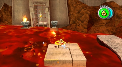 Auch kleinere Puzzles musste ich in «Super Mario Galaxy» mit der Feuerblume lösen.