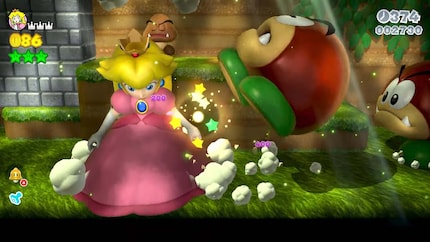 In «Super Mario 3D World» können alle spielbaren Charaktere vom Mega-Pilz profitieren, auch Prinzessin Peach.