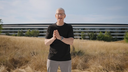 In anderen Keynotes (hier von der WWDC im Juni) setzte Apple die Tiefenschärfe gezielt ein, um die Person vom Hintergrund zu trennen. Das geht aber nur mit grossen Kameras.