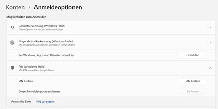 In 85 Prozent aller Fälle ist die Anmeldung per Fingerabdruck aktiviert.