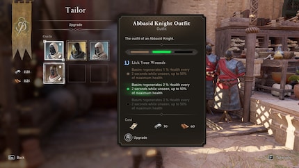 Ein Upgrade ist verfügbar! Allerdings ist die Rüstung, die ich vor Stunden in einer Höhle gefunden habe, viel stärker (und sie sieht cooler aus). «Assassin’s Creed: Mirage» bräuchte kein Crafting.