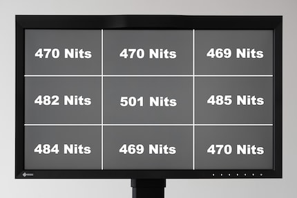 My test device is evenly illuminated. This can vary, but Eizo’s ColorEdge models are known for good quality control.