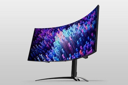 The Acer Predator X39. The curvature of the OLED monitors is very aggressive at 800R.