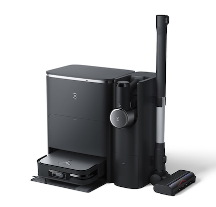 With the Ecovacs Deebot X2 Combo, the robot and vacuum cleaner share the suction station.