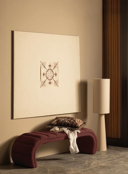 A curved bench provides comfort and serves not only as a seat, but also as a decorative element.