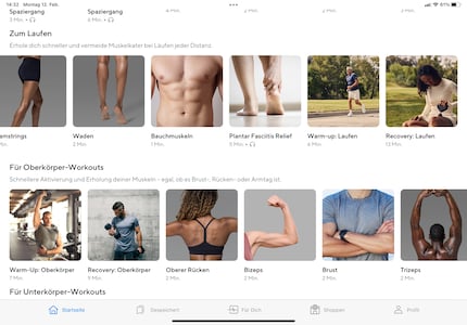 The app offers a variety of programmes for specific applications.