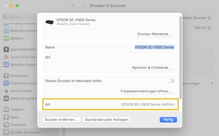 Watch out! If you see AirPrint on your printer, reinstall it.