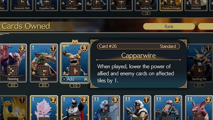 Some cards, such as the ugly «Capparwire», have special abilities.