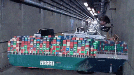 Ship is stuck.