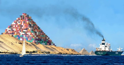 Without containers, the barge would at least be much lighter.