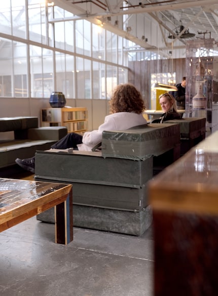 Beam Armchair proves how discarded wooden beams and fabrics can be given a second life.