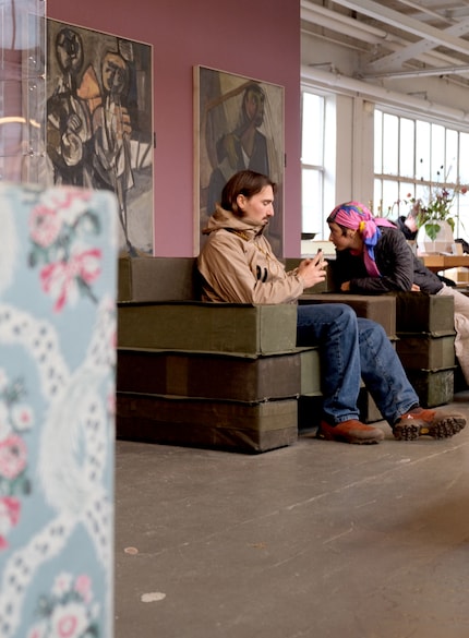 The reclaimed wood furniture was put together piece by piece…