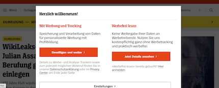You could do this, but don’t have to – cookie banner at spiegel.de.