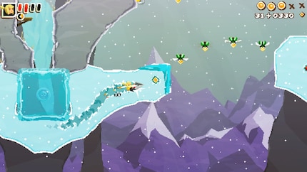 Because I move very quickly when drilling, I often miss the hidden coins (here in the ice) and play through a level several times.