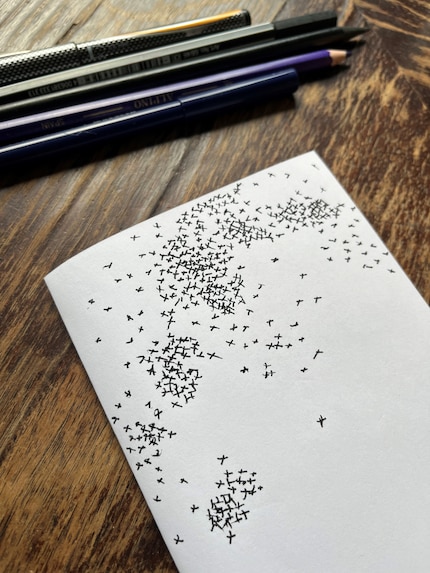 The flock of birds looks more like a swarm of mosquitoes to me. The further away, the more realistic it seems.