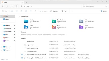 Start view displays various files instead of drives.