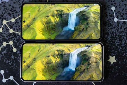Ich sehe keinen Unterschied bei der Anzeige. Die Displays zeigen knallige Farben und sind gut geschützt mit Gorilla Glass Victus 2.
