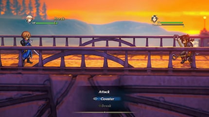 A duel between two friends at sunset.