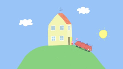 Um zu ihrem Haus zu gelangen, fährt Familie Wutz einen steilen Berg hoch.