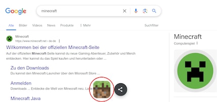 If you search for Minecraft on Google, this button should appear in the browser.