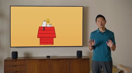 Snoopy appears on demand when you have just paused a film on AppleTV+.
