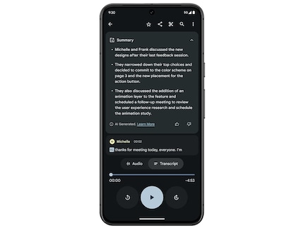 The new summaries of audio recordings are currently only available in English.