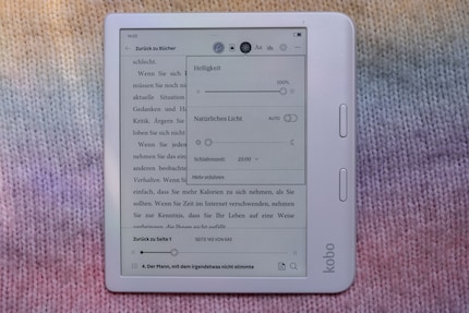 Die Displaybeleuchtung passt sich automatisch der Uhrzeit an. Hier im normalen Tageslicht-Modus bei höchster Helligkeit...